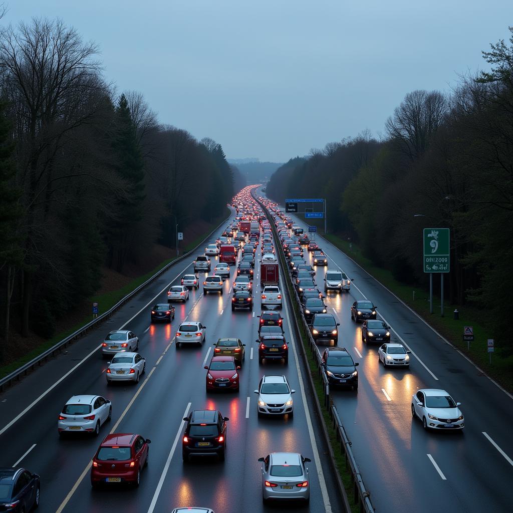 Langer Stau auf der A6 aufgrund einer Sperrung