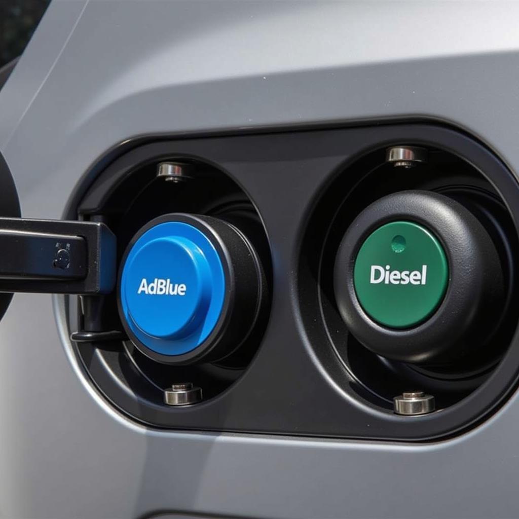 Unterschiedliche Tankdeckel für AdBlue und Diesel