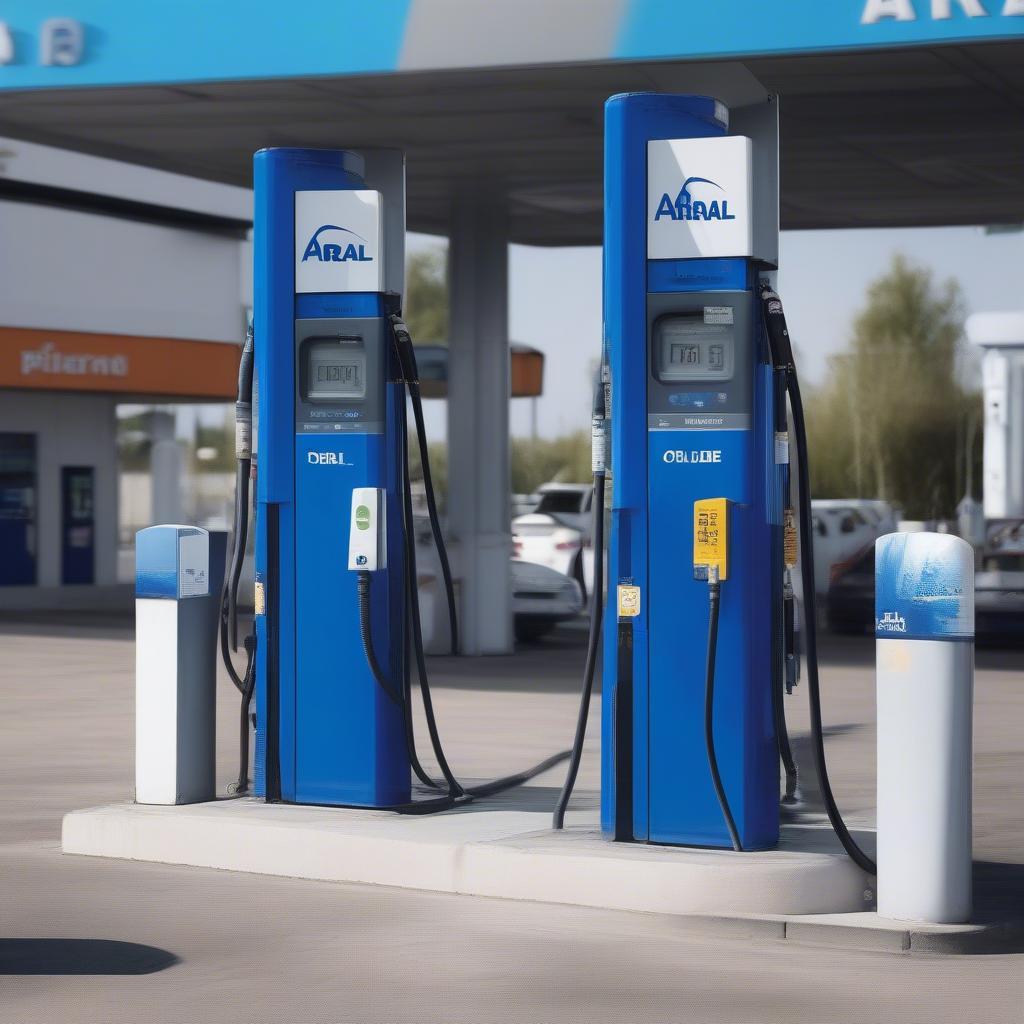 AdBlue Zapfsäule an einer Aral Tankstelle