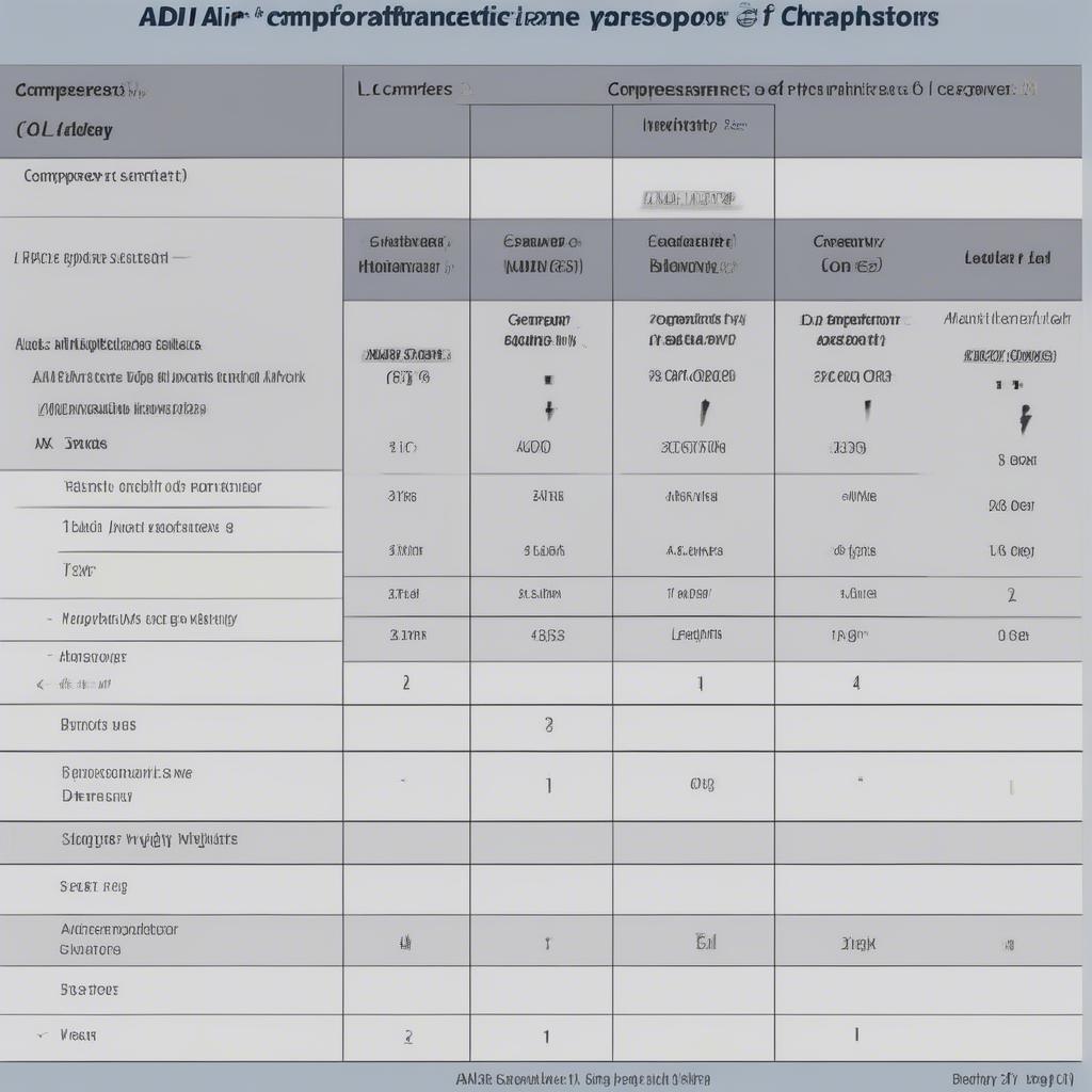 Aldi Kompressor Leistungsmerkmale Tabelle