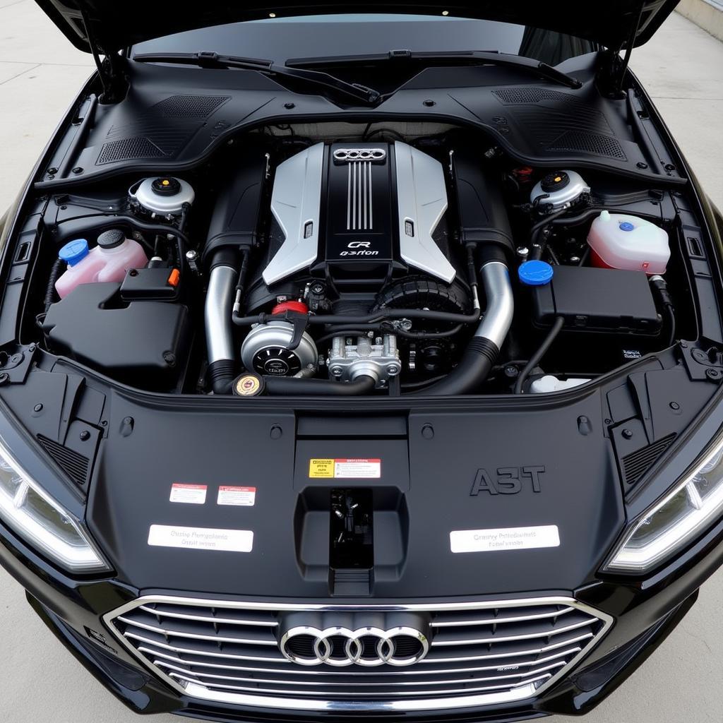 Motorraum des Audi A5 g-tron.