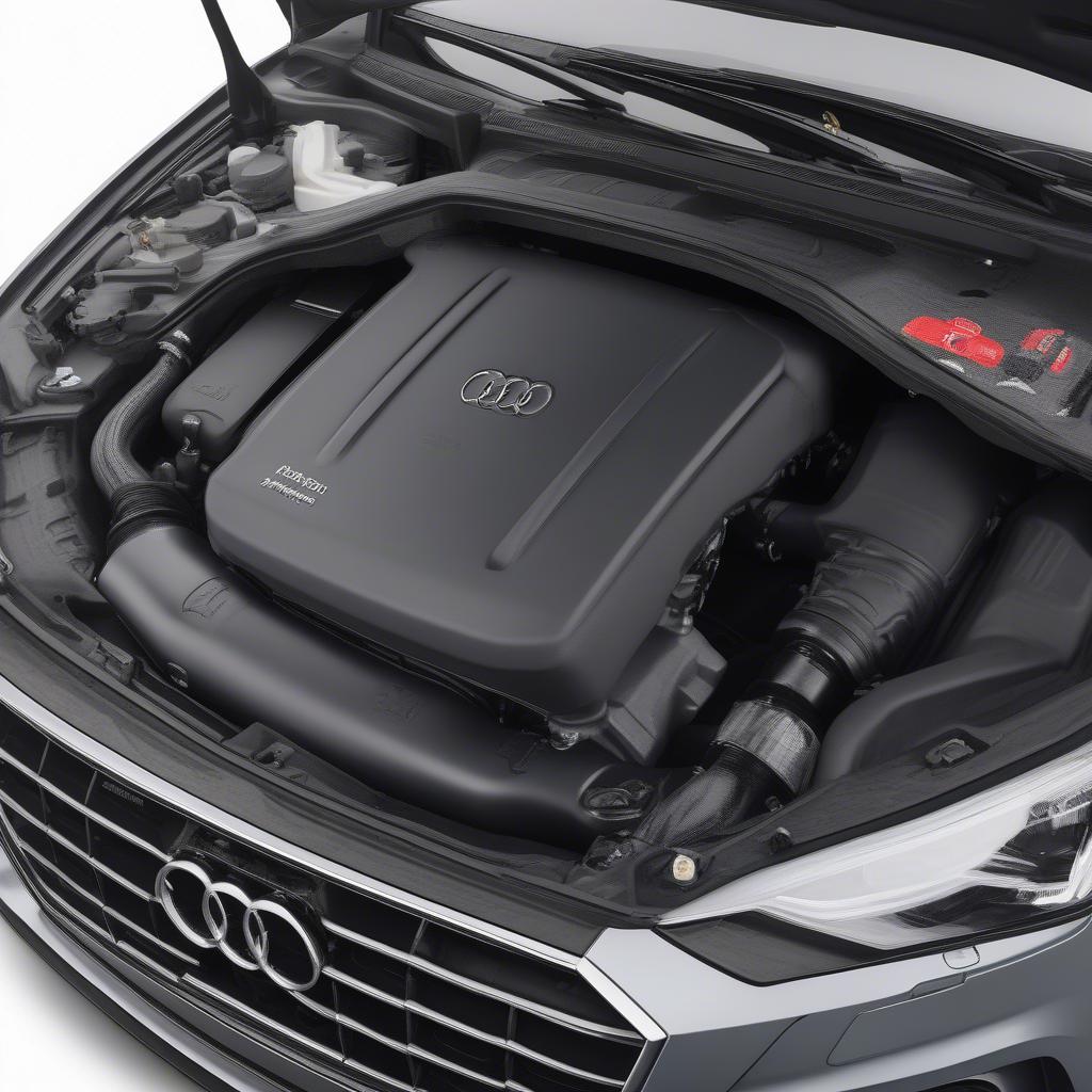 Audi A6 4K Motorraum: Detaillierte Ansicht der Komponenten.