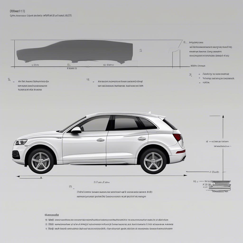 Übersicht der Abmessungen des Audi Q5