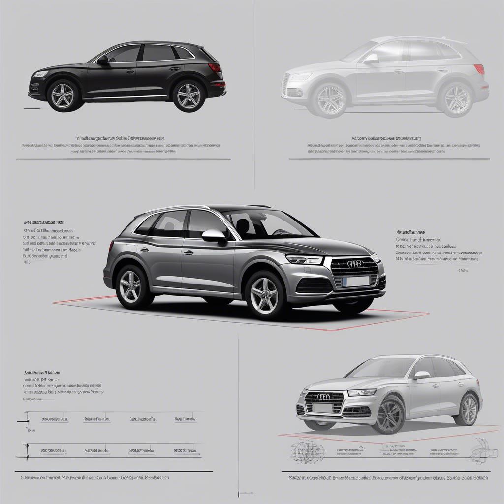 Vergleich der Abmessungen des Audi Q5 verschiedener Modelljahre