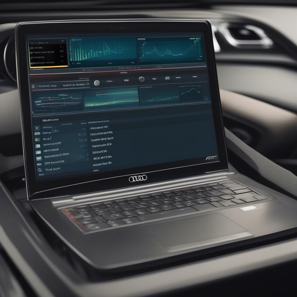 Diagnose Software auf einem Laptop für den Audi S4 B8