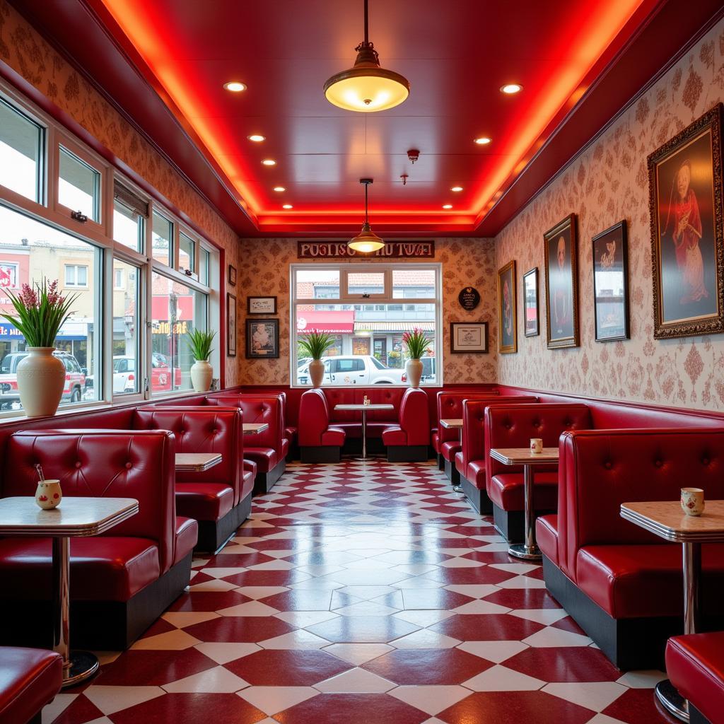 Authentischer American Diner in Deutschland mit Retro-Einrichtung und typischem Menü.