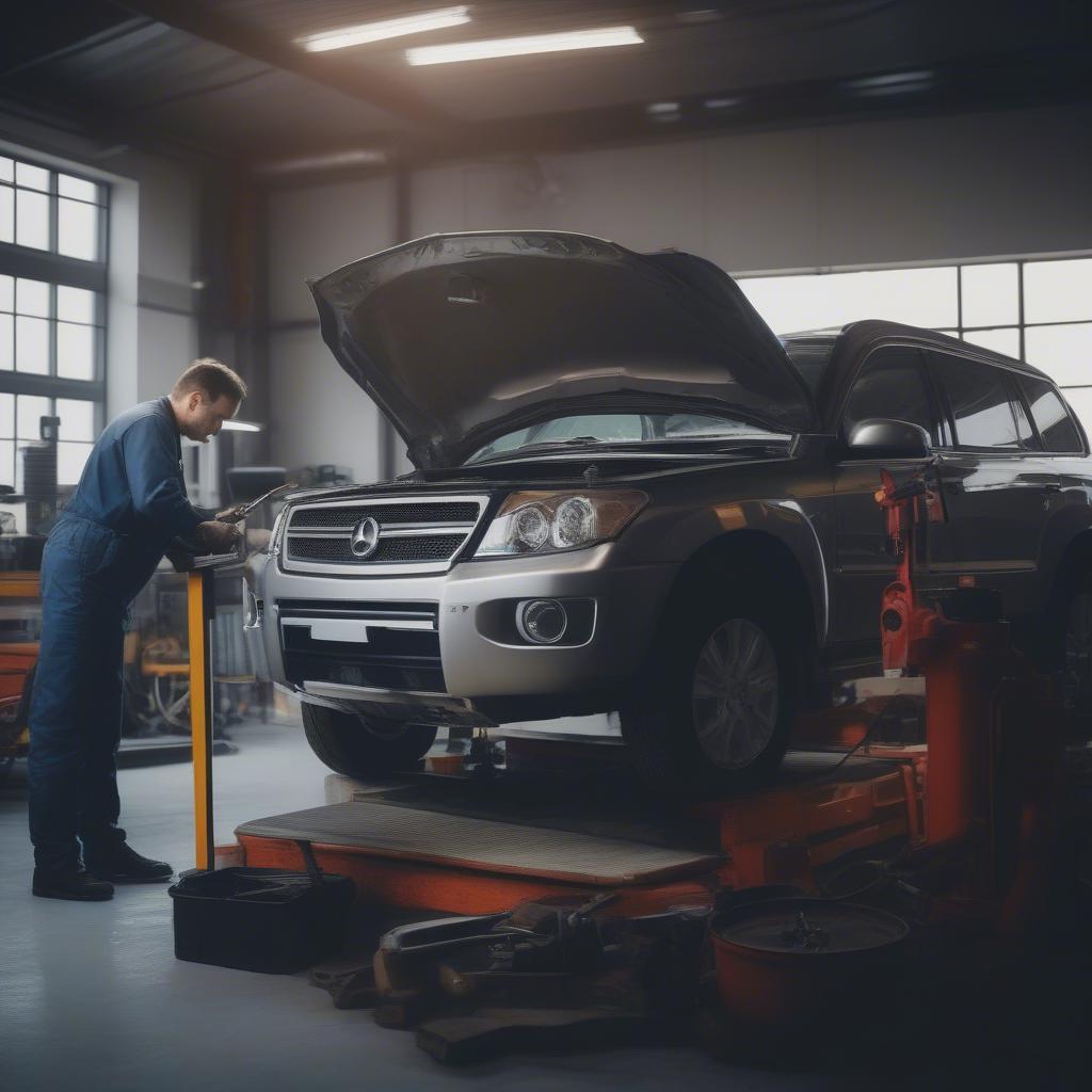 Auto Inspektion in der Werkstatt