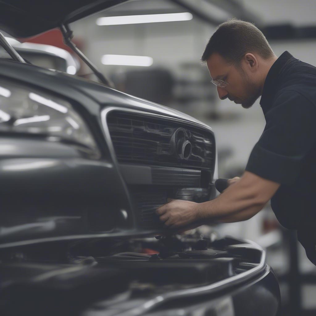 Autoreparatur in einer Garching Werkstatt.