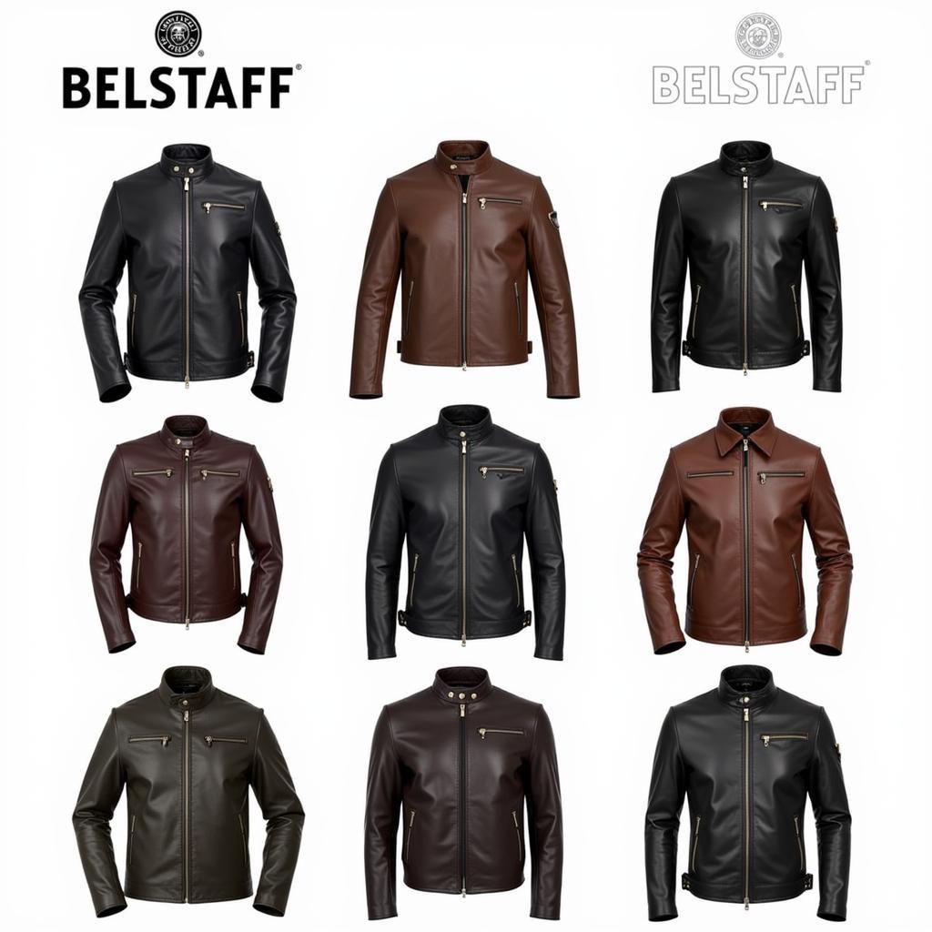 Verschiedene Modelle der Belstaff Motorradjacke für Herren