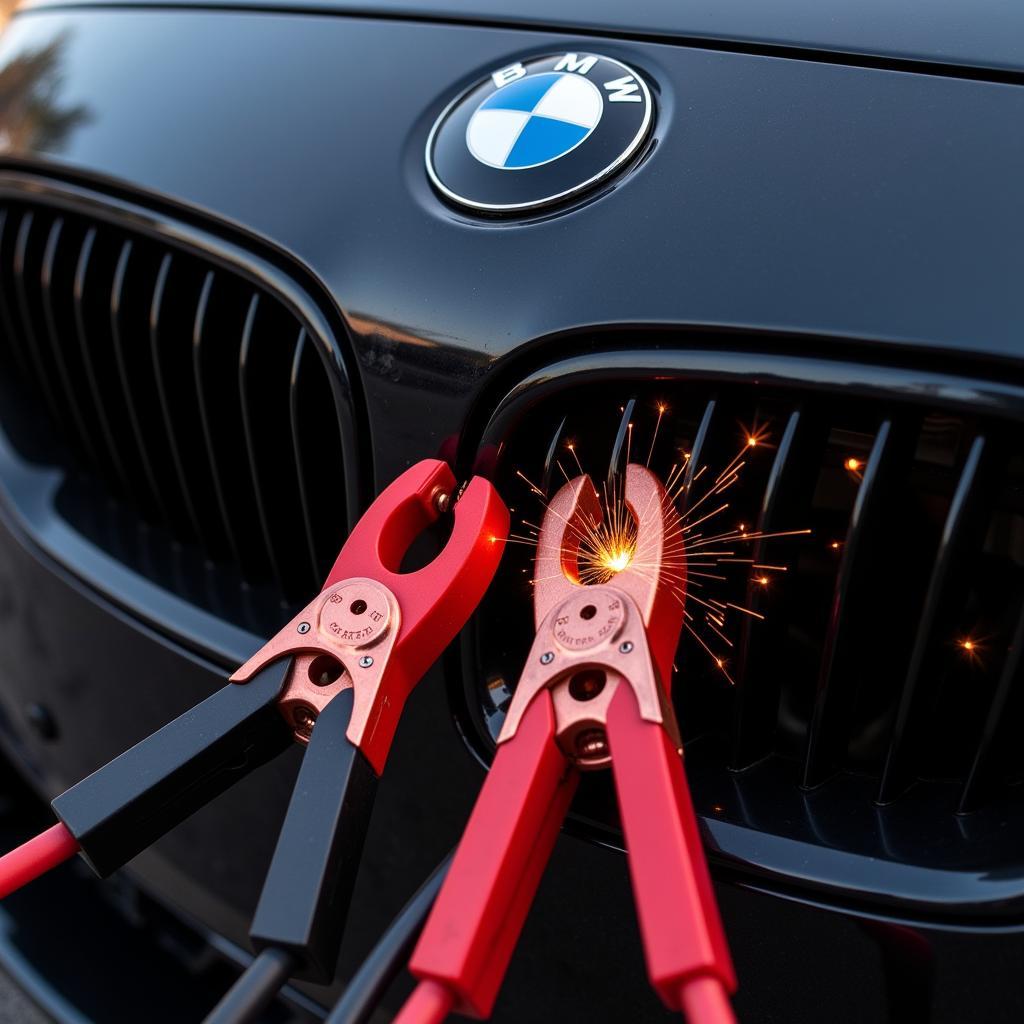 Eine BMW-Batterie wird geladen