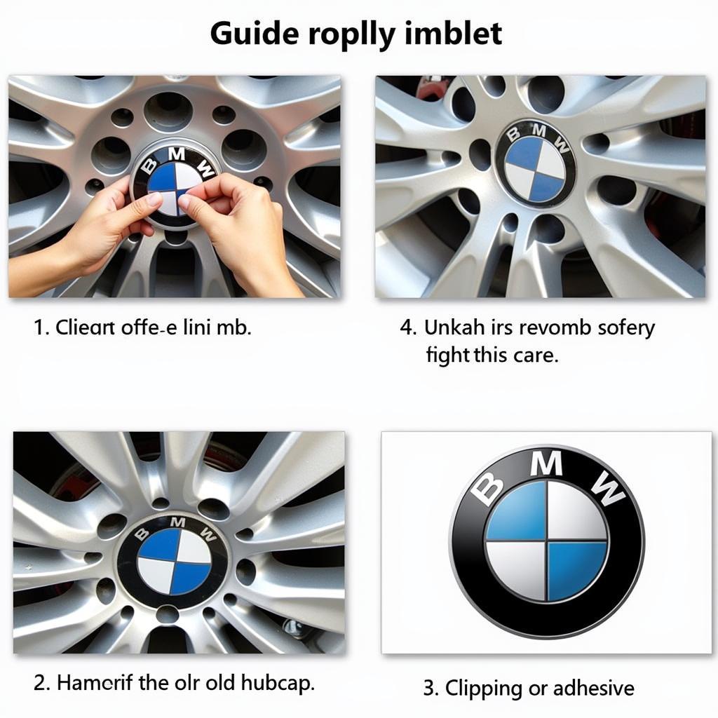 Montage eines BMW Emblems auf der Felge