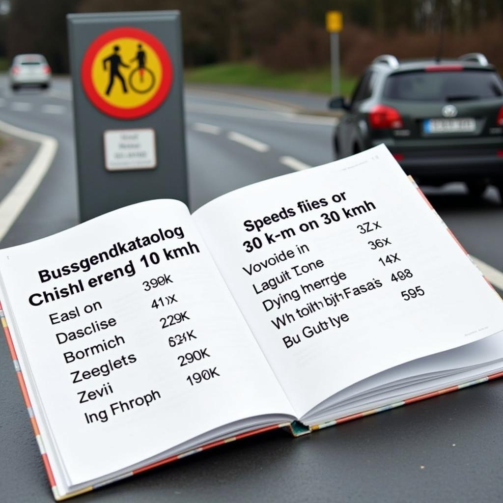 Bußgeldkatalog für 10 km/h zu schnell in 30er Zone