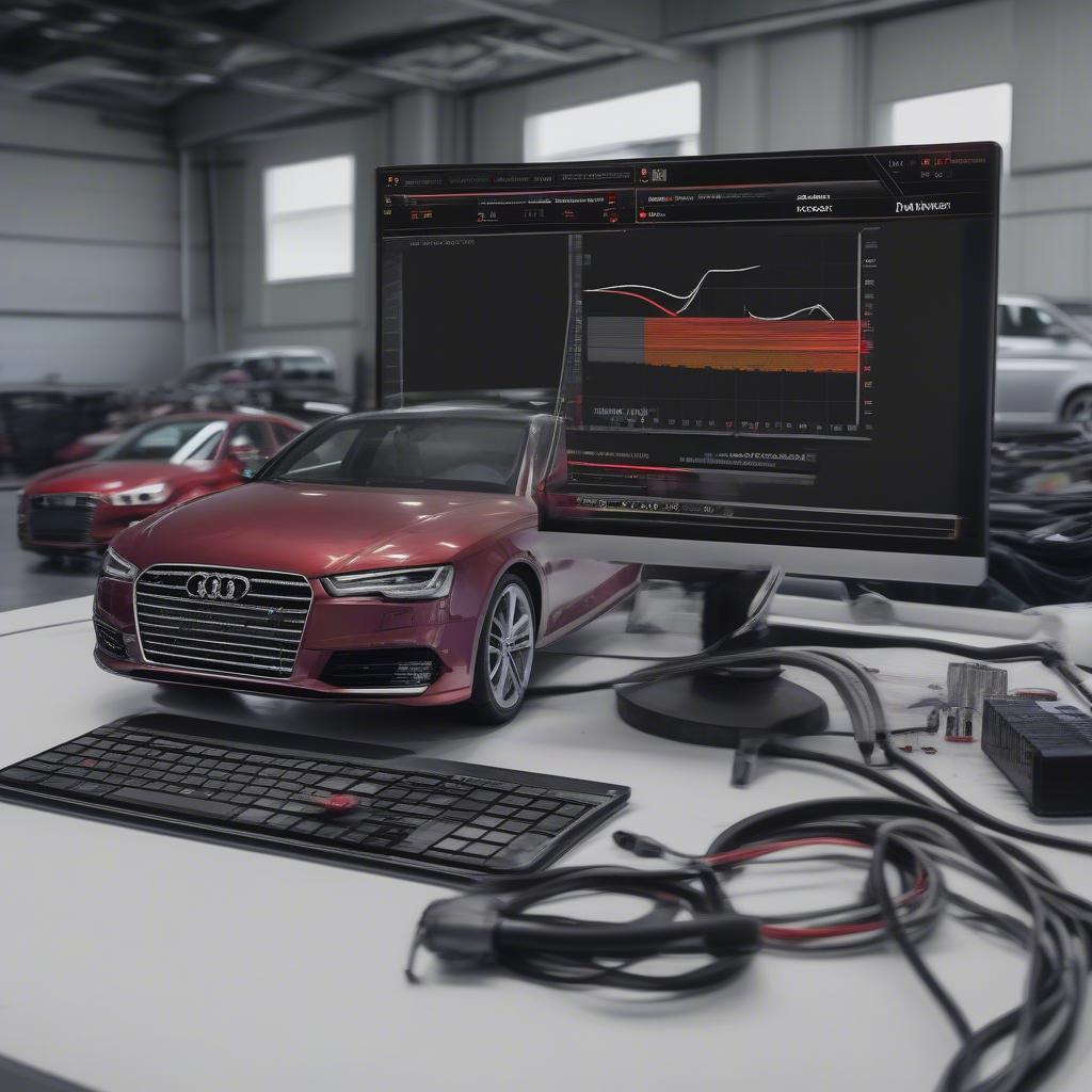 Chiptuning Audi Leistungsmessung auf dem Prüfstand