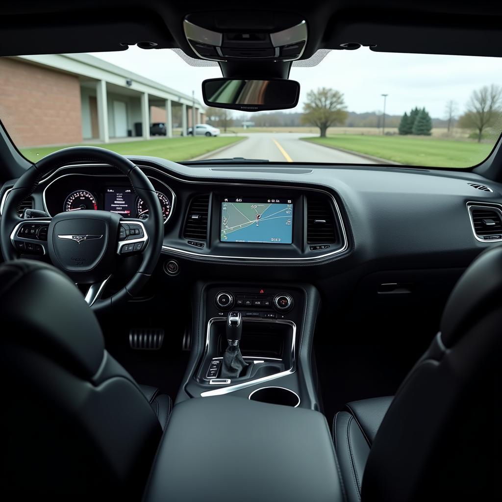 Modernes Interieur und fortschrittliche Technologie im Chrysler Challenger.