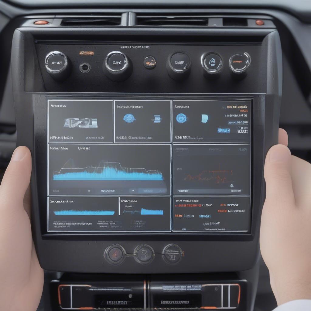 Professionelles Diagnosegerät für den Audi A6 4K: Anzeige von Fehlercodes und Live-Daten.