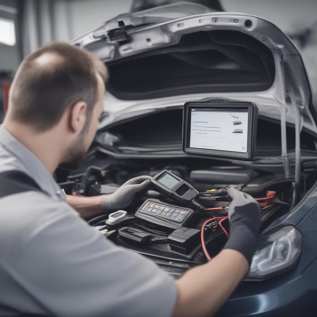 Diagnosegerät in einer Werkstatt in Dortmund