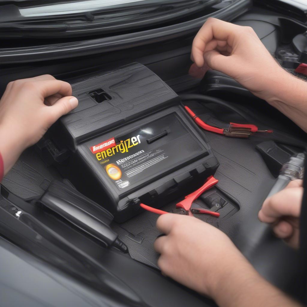 Einbau einer Energizer Batterie im Auto