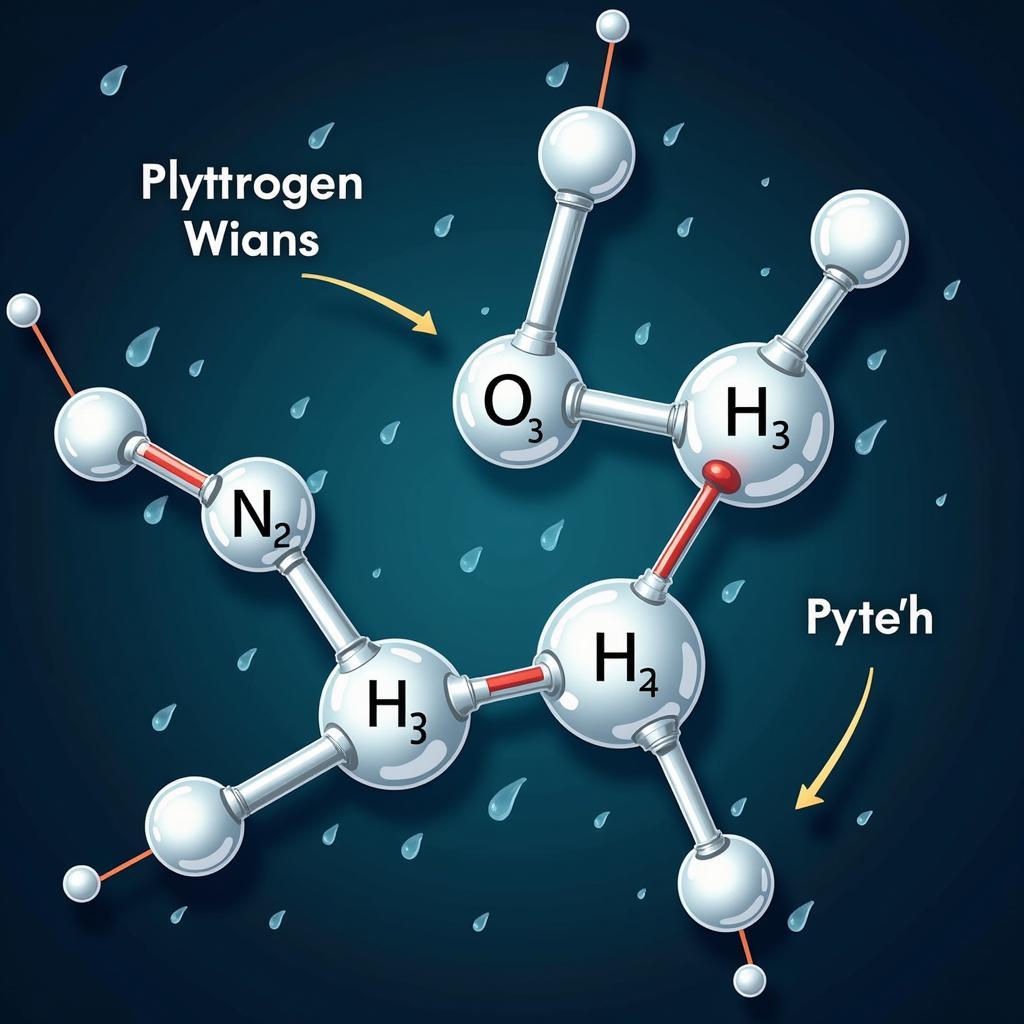 Darstellung der Molekularstruktur von Ethanol und Wasser im Gemisch