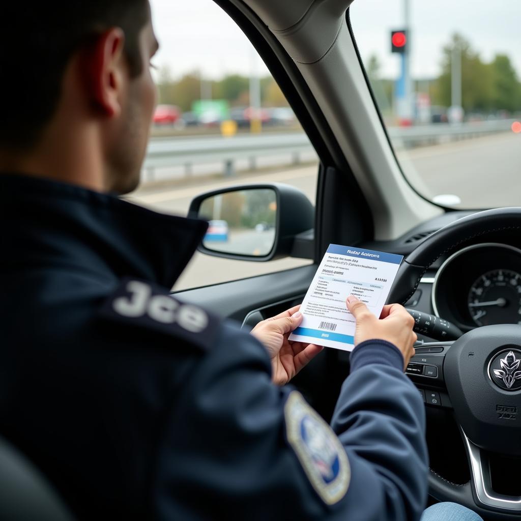 Fahrzeugschein D2 bei Polizeikontrolle