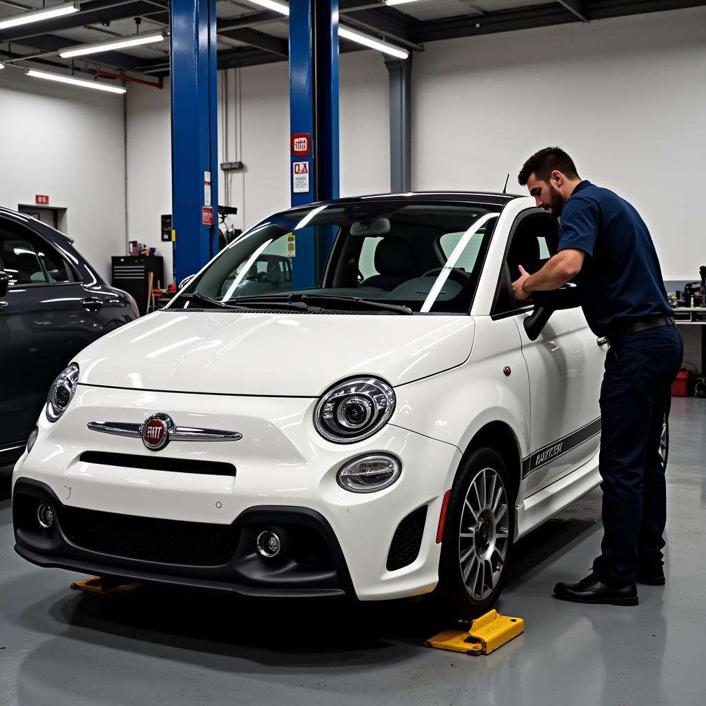 Fiat 500 2015 in der Werkstatt