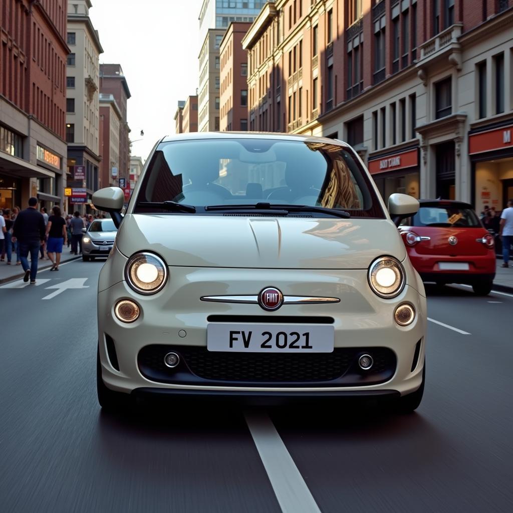 Fiat 500 im Stadtverkehr