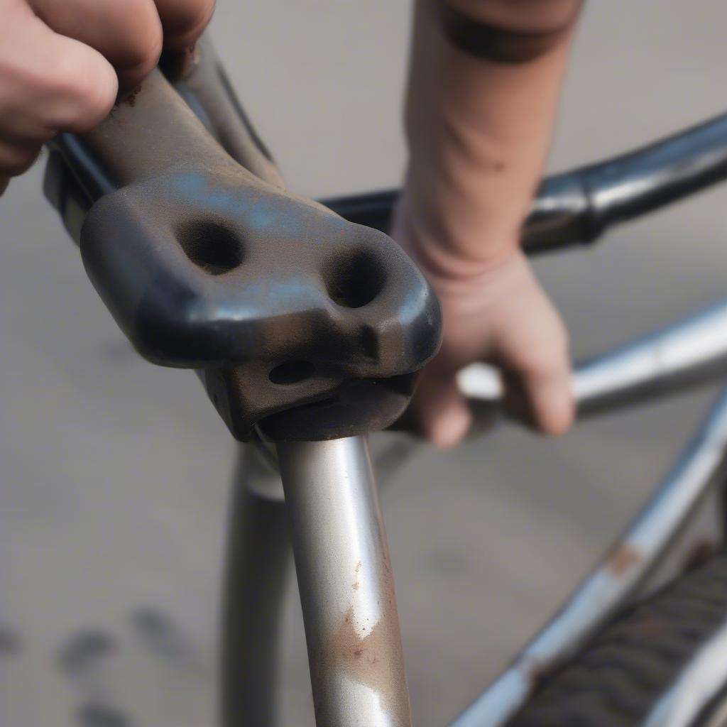 Zustandsprüfung eines gebrauchten Fahrradträgers