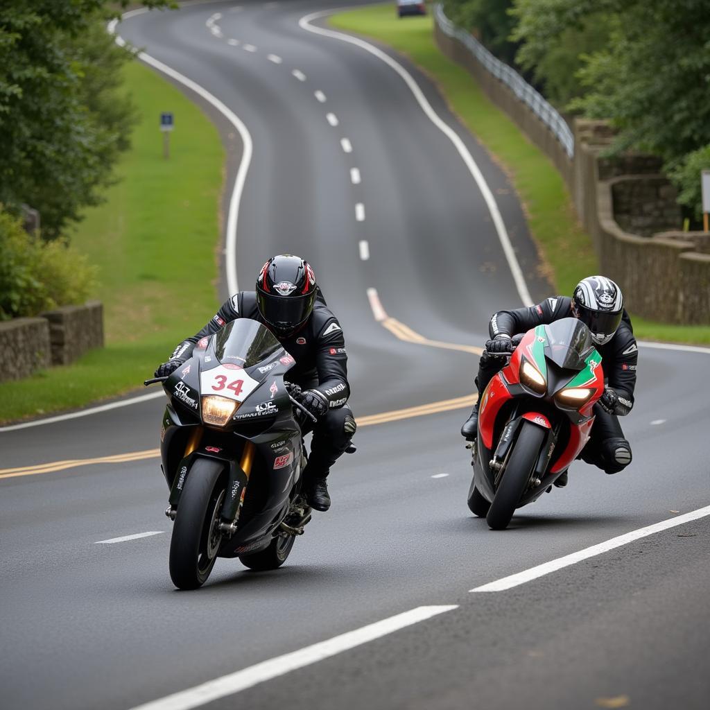 Gefährlicher Streckenabschnitt der Isle of Man TT