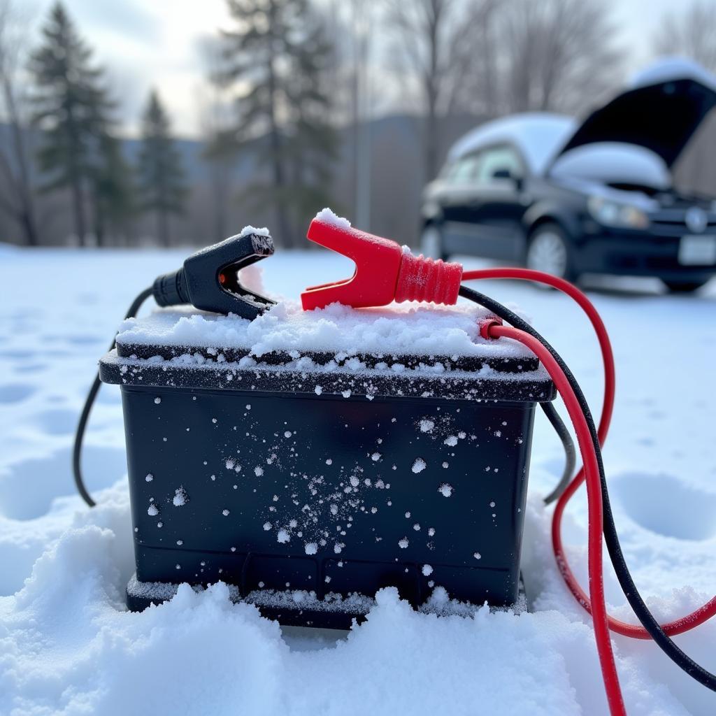 Kalte Autobatterie im Winter