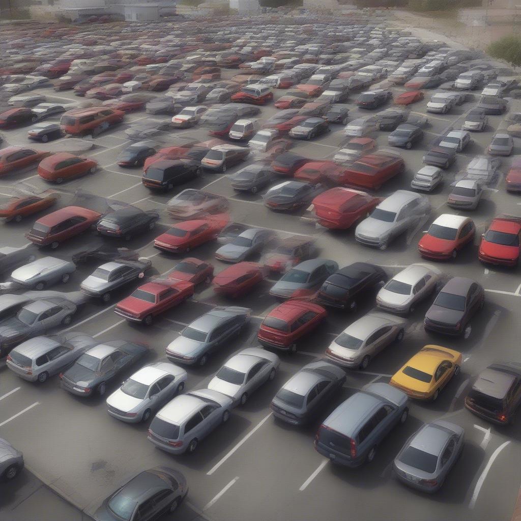 Voller Parkplatz bei McDonalds