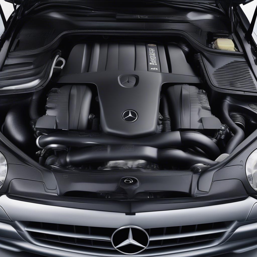 Mercedes C55 AMG Motorraum Detailansicht