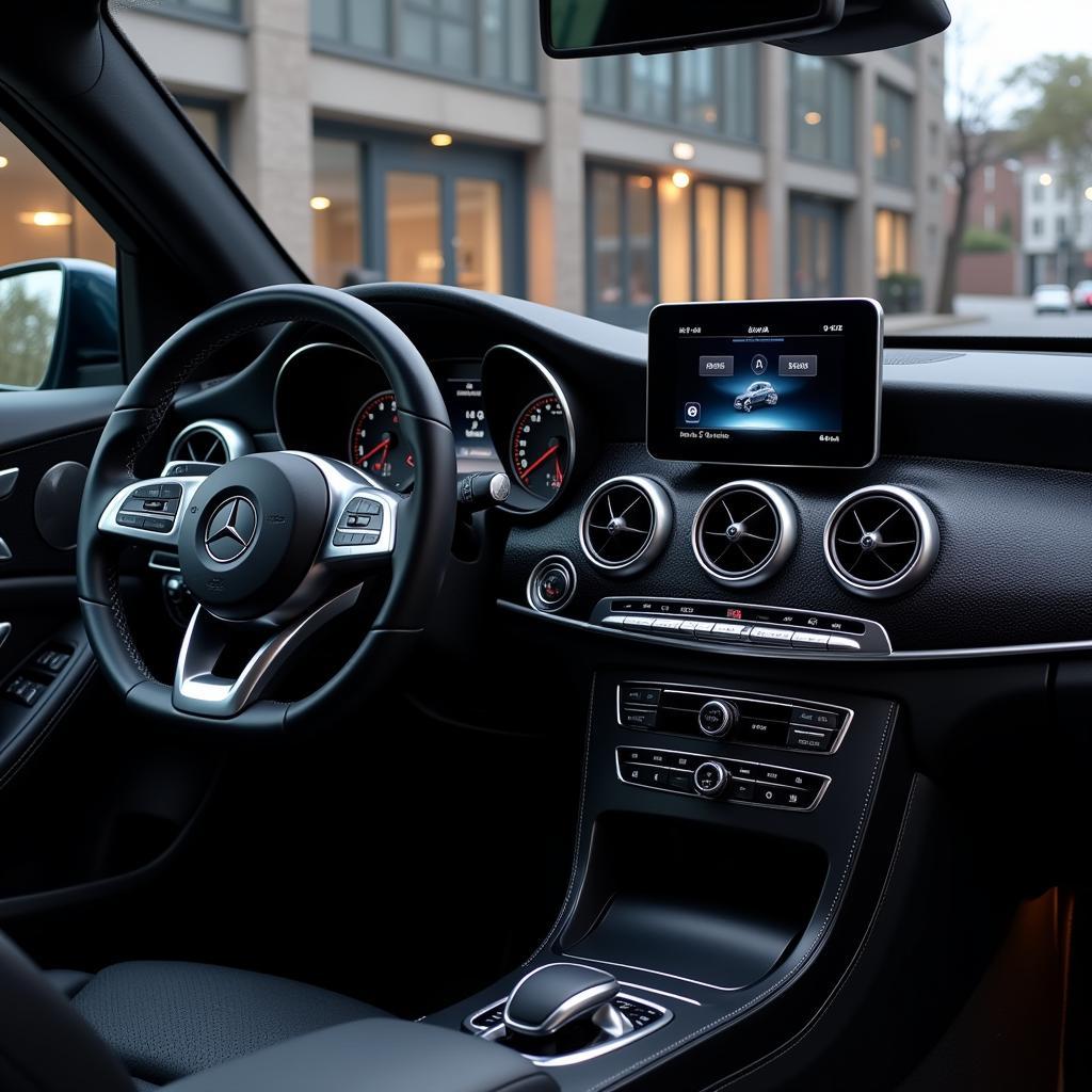 Modernes Cockpit des Mercedes CLA