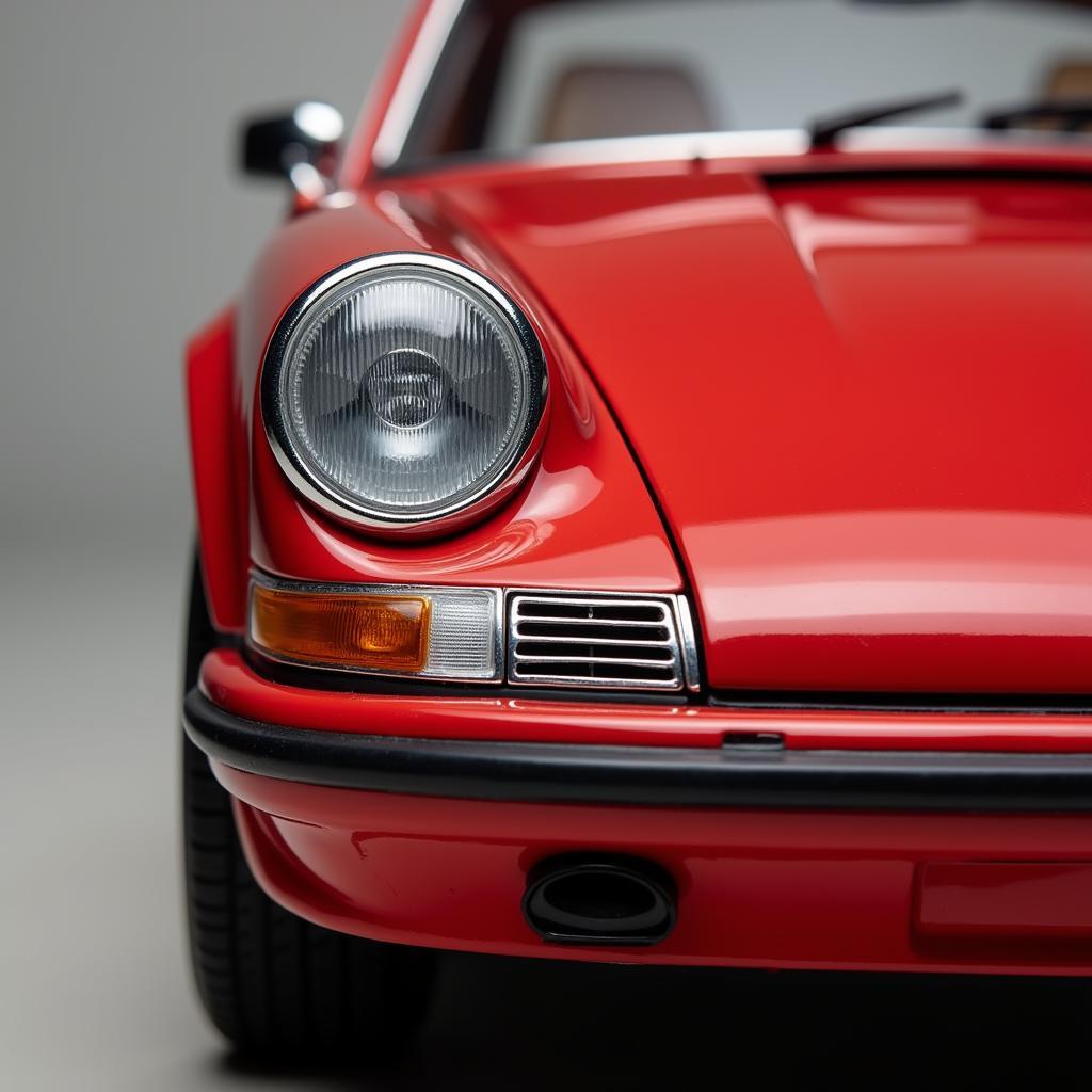 Detailansicht eines Porsche 911 Modellautos im Maßstab 1/18