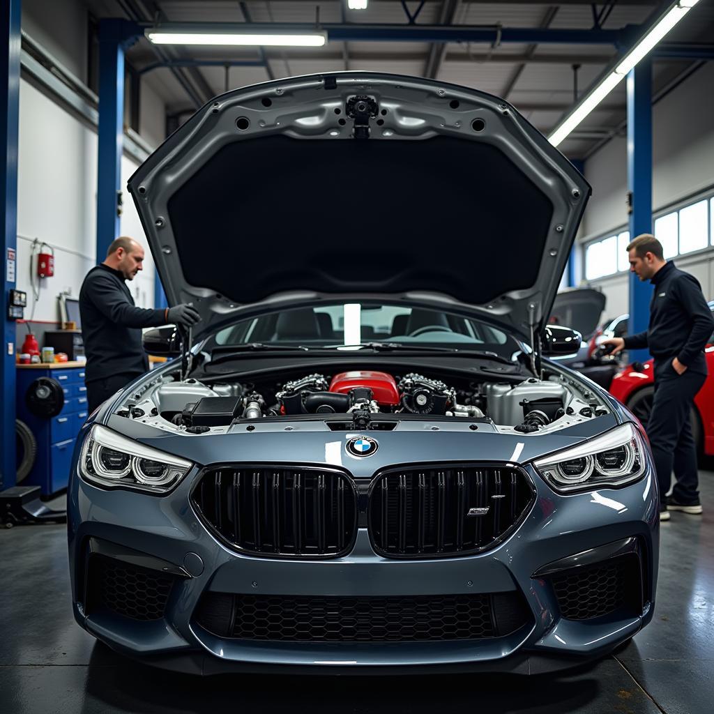 Motor frisieren in einer Werkstatt