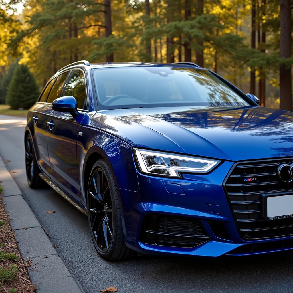 Navarrablau Audi A4 Avant im Sonnenlicht