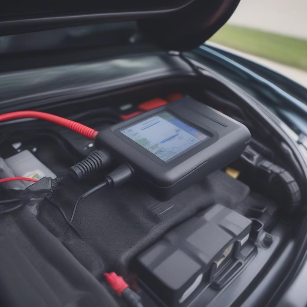 OBD-Scanner angeschlossen an ein Auto