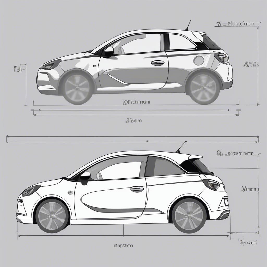 Abmessungen des Opel Adam: Länge, Breite, Höhe.