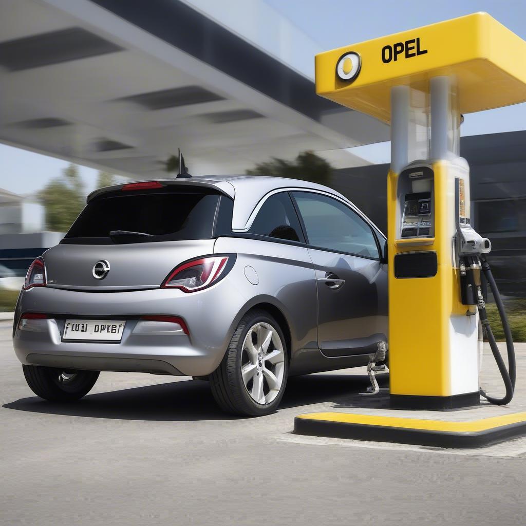 Opel Adam tanken an der Tankstelle