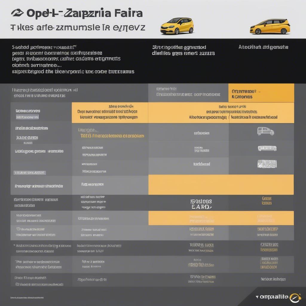 Die verschiedenen Motorisierungen des Opel Zafira.