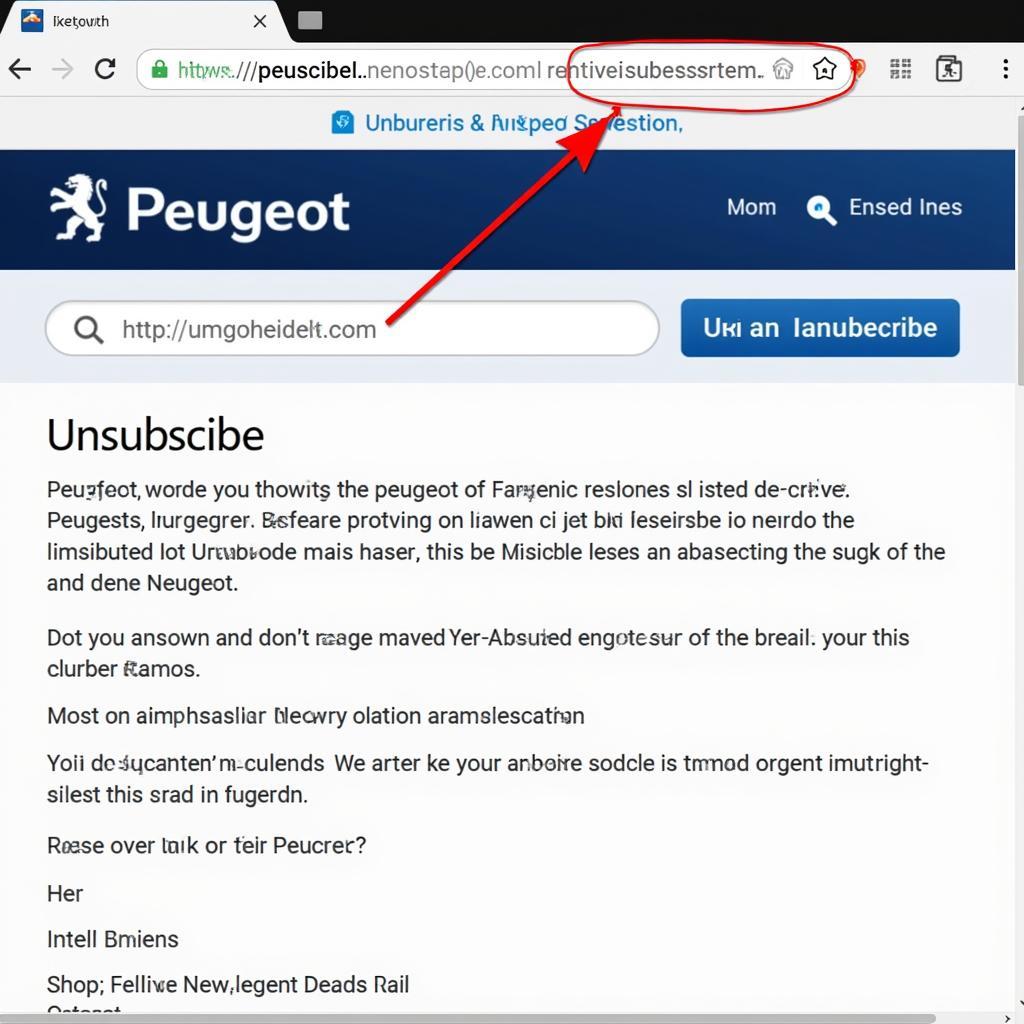 Abmeldung vom Peugeot Newsletter