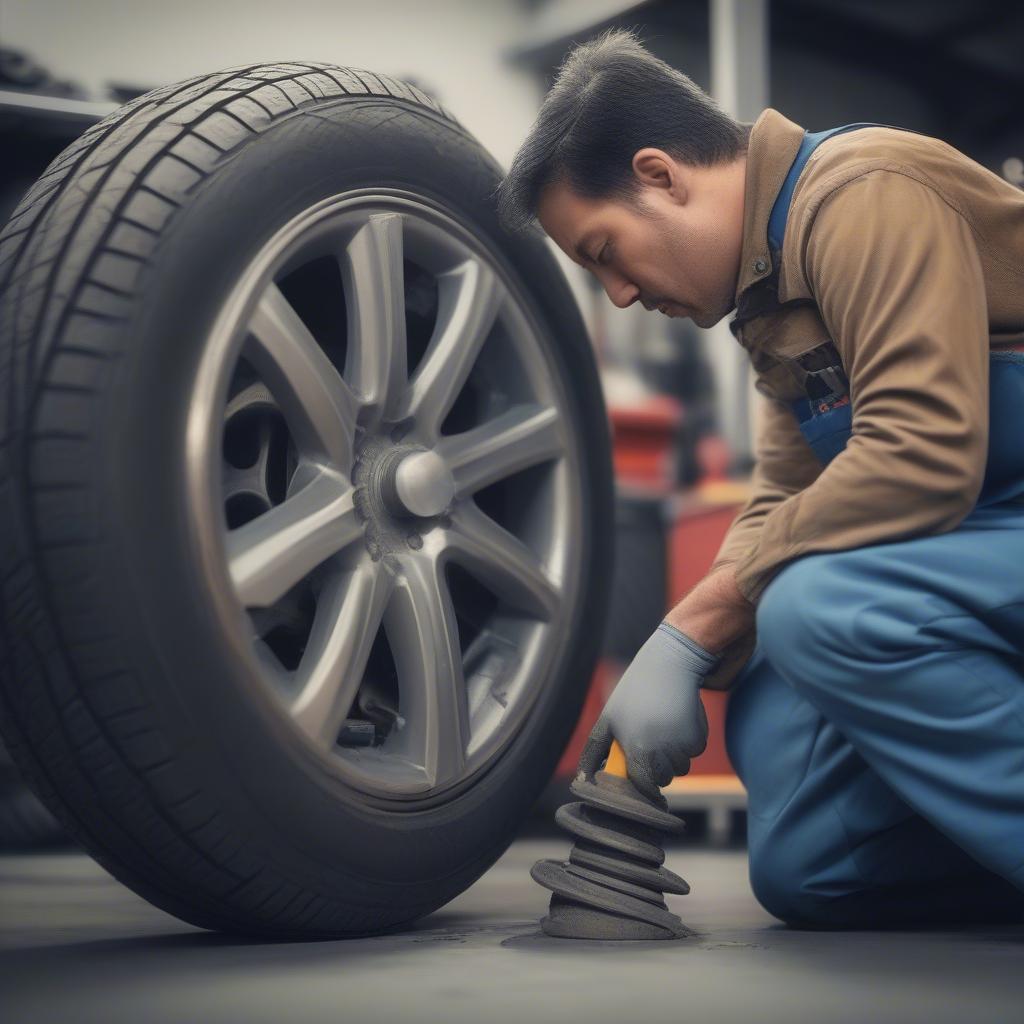 Reifen nach Reparatur kontrollieren