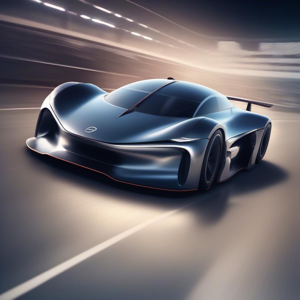 Zukünftiges Elektro-Hypercar auf Rennstrecke