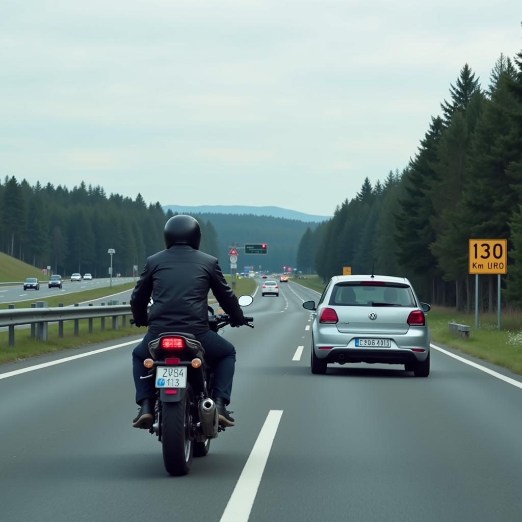 Richtgeschwindigkeit auf der Autobahn für Pkw und Motorrad