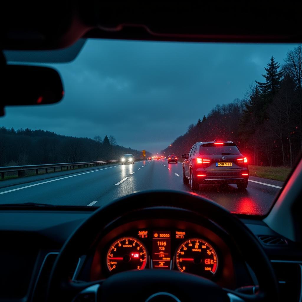 Richtgeschwindigkeit bei Nacht und schlechtem Wetter