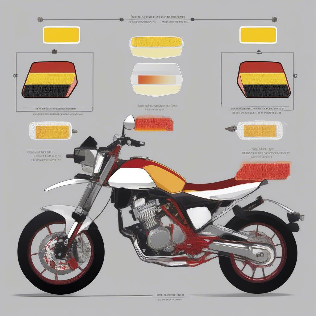 Rückstrahler Positionen am Motorrad