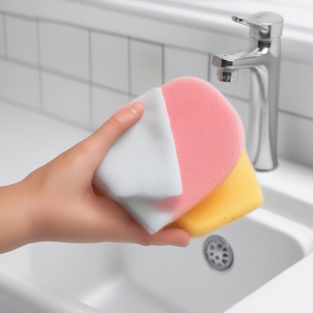 Reinigung eines Scrub Pads