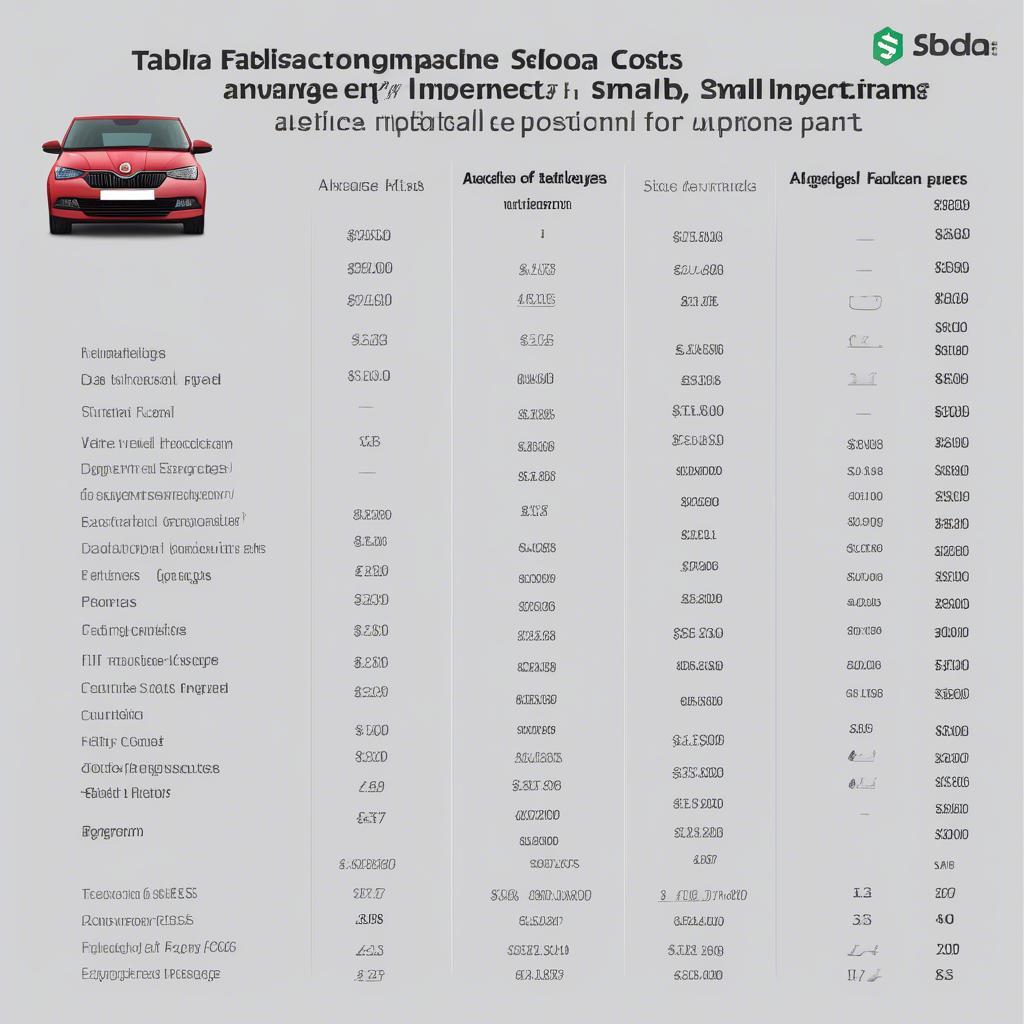 Übersicht der Kosten für eine Skoda Fabia Inspektion