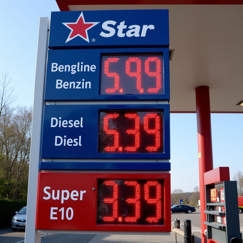 Aktuelle Spritpreise an der Star Tankstelle Hiltrup