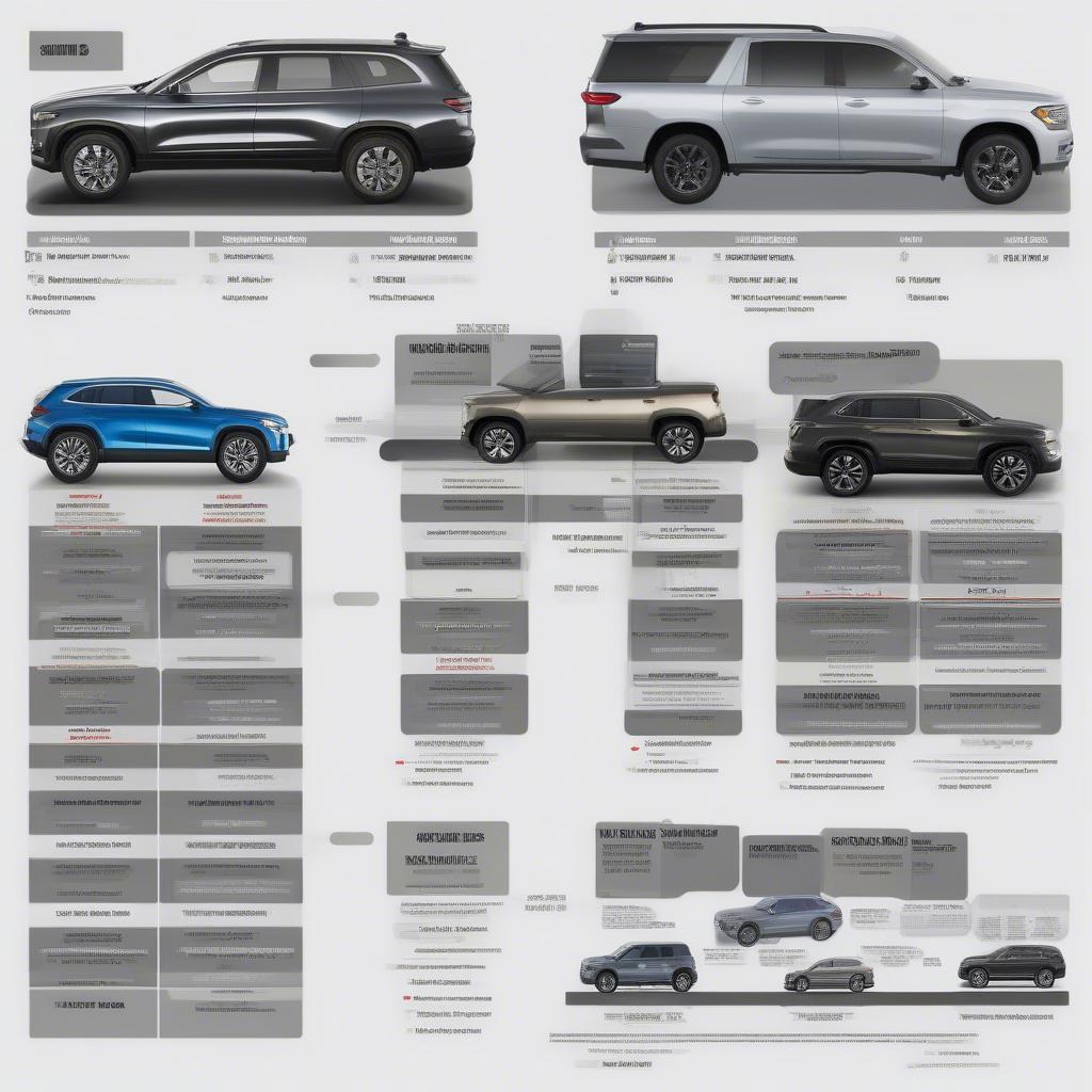 Vergleich verschiedener SUV-Modelle mit Allradantrieb