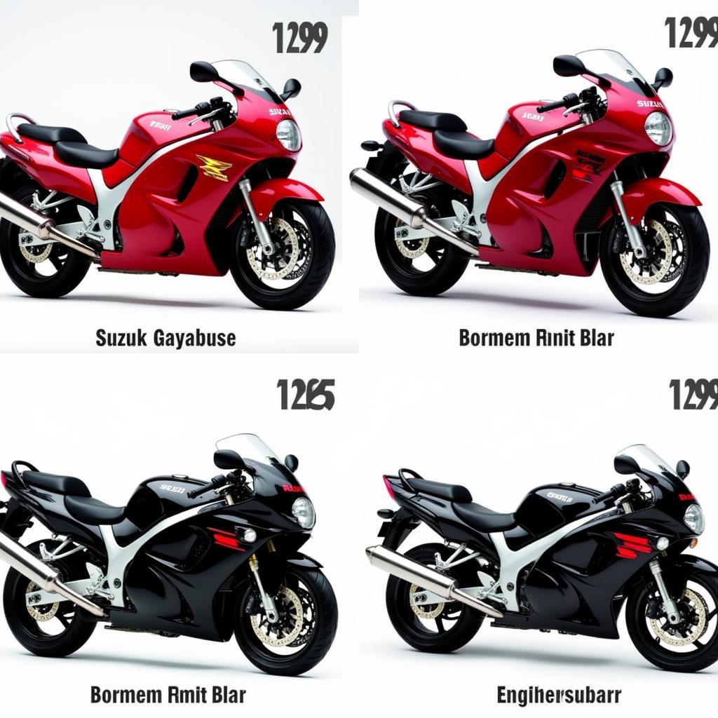 Verschiedene Generationen der Suzuki Hayabusa