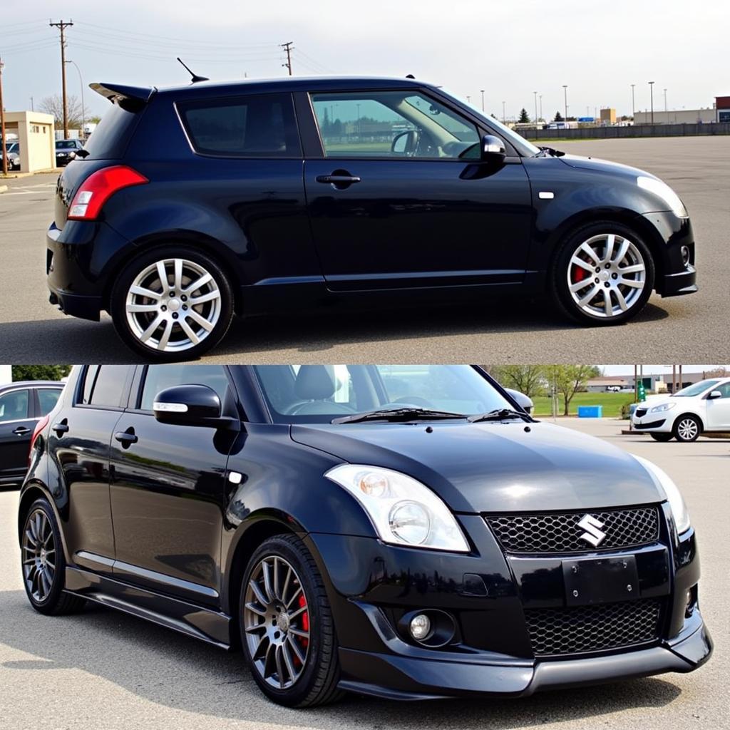 Getunter Suzuki Swift 07 mit Sportfelgen und Spoilern